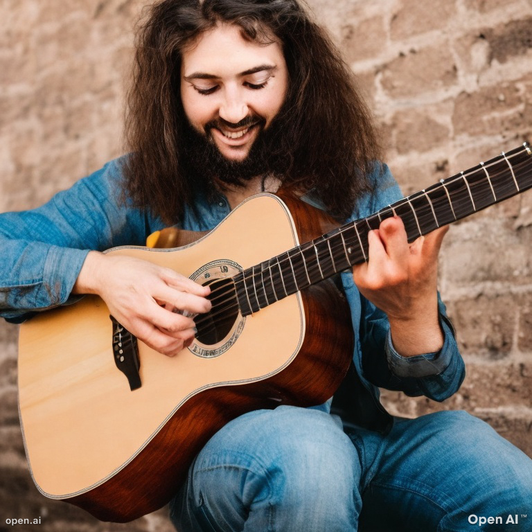man playing fingerstyle guitar
